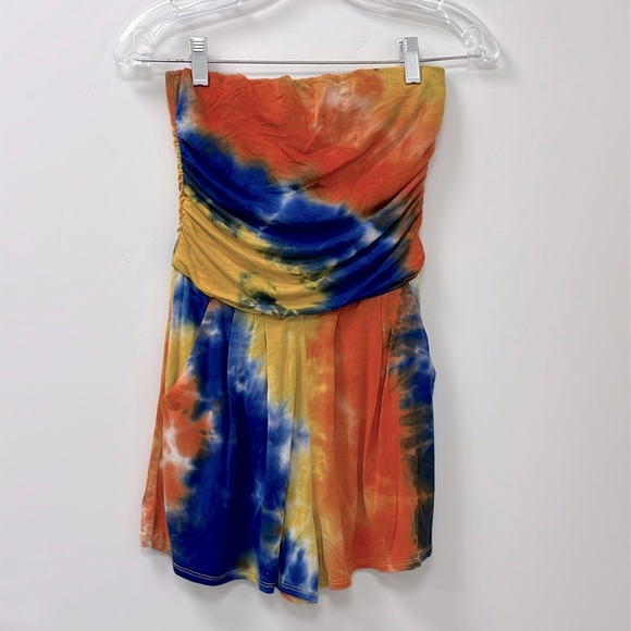 Absolutely Love It Tube Top Tie Dye Romper Size - Picture 1 of 5